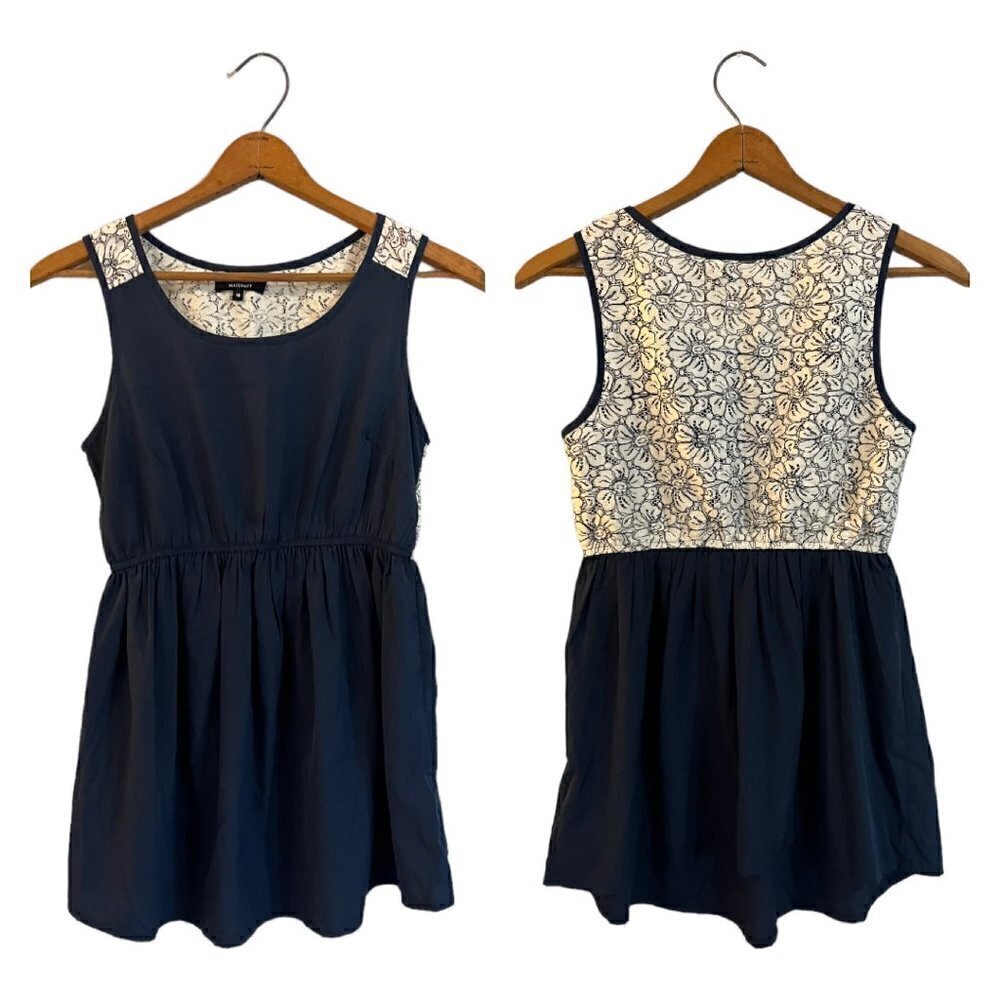 New Look Maternity Size 10 Blouse Top Sleeveless Lace Blue